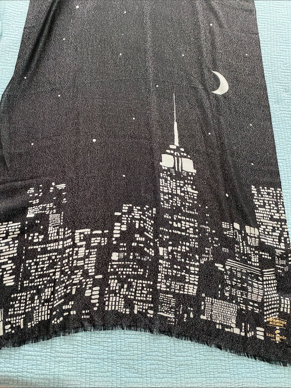 kate spade empire State building scarf black-and-white